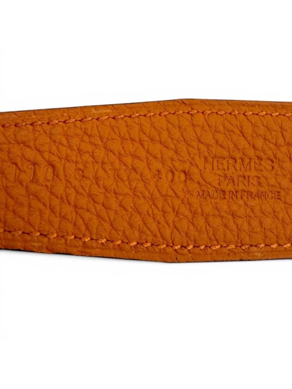 Hermes Constance Pegasus Box Calf Togo Silver Reversible Belt Black Orange